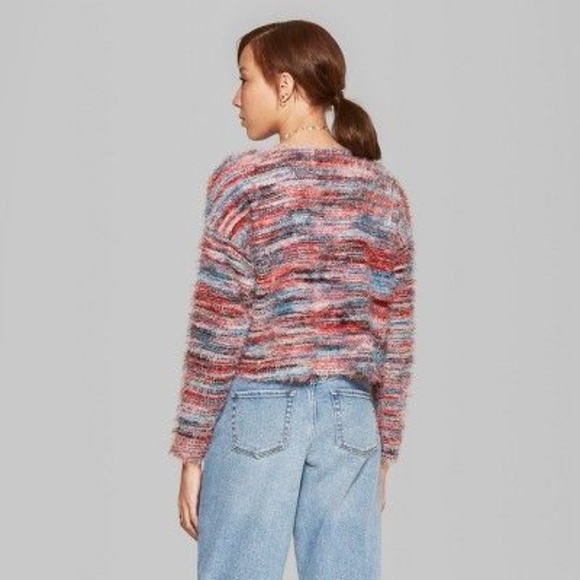 New WILD FABLE Striped Fuzzy Pullover Sweater NWT - Picture 2 of 8